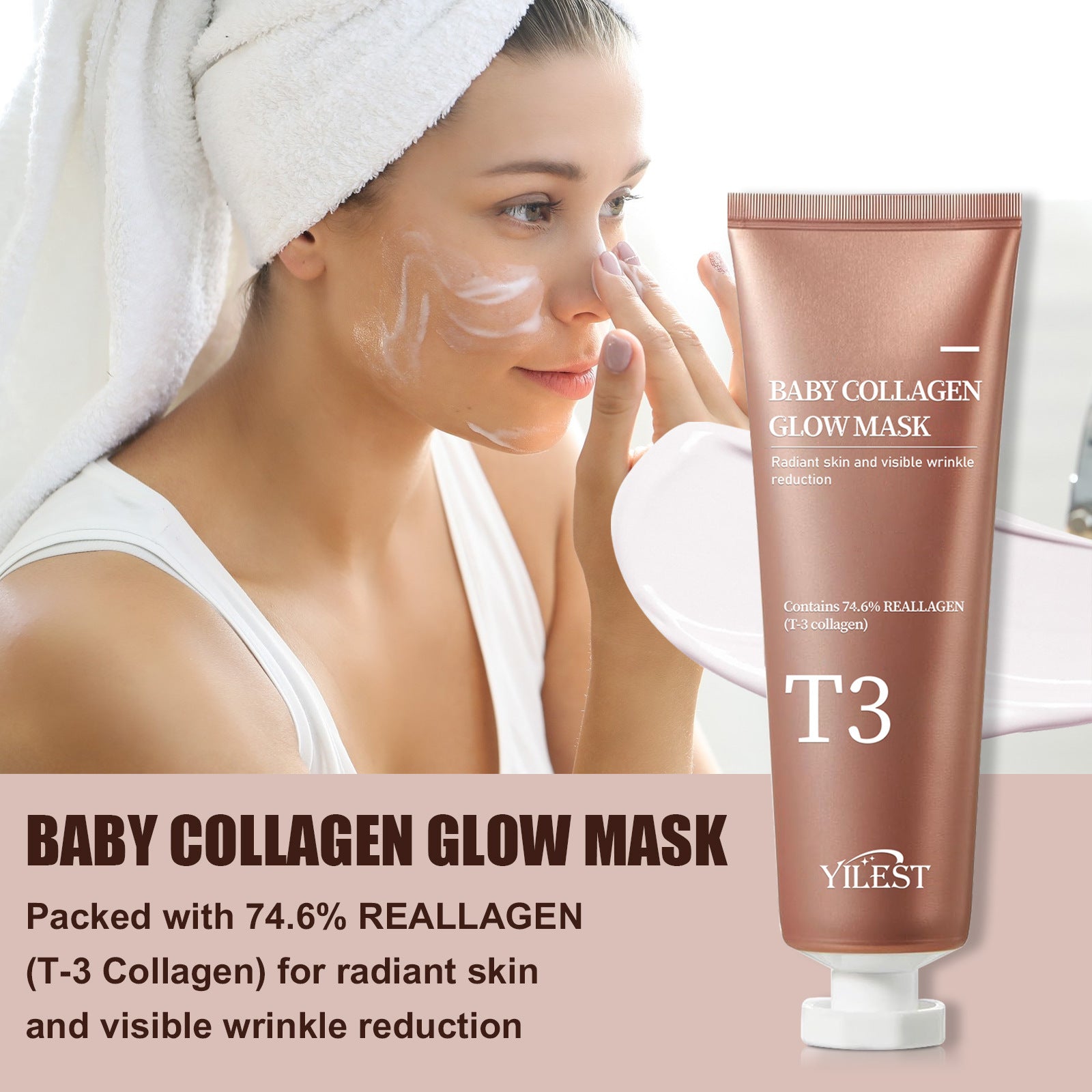 Velvet Renewal Radiance Mask™ T3 Collagen Glow Treatment | Baby Collagen Mask Moisturizing