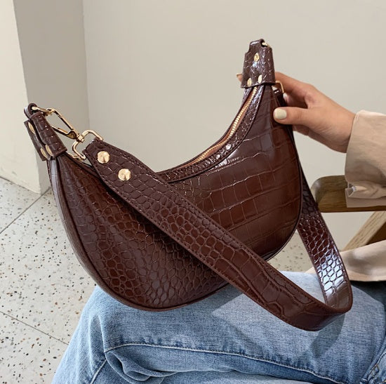 Monarch Croc™ Sculpted Shoulder Bag – Chestnut Luxe Edition