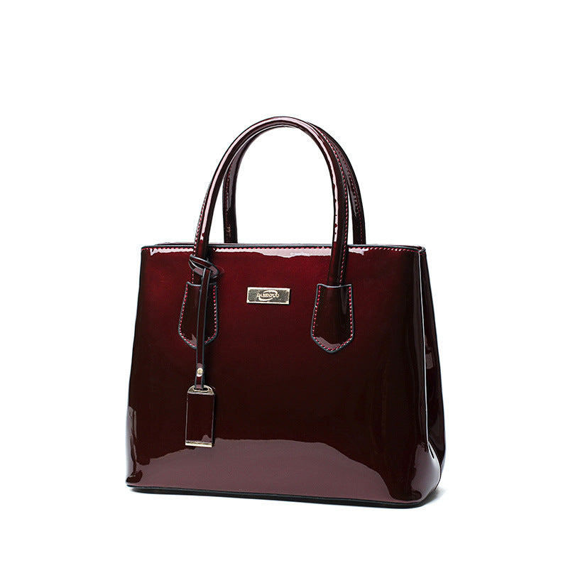 Bordeaux Luxe™ Patent Structured Tote.