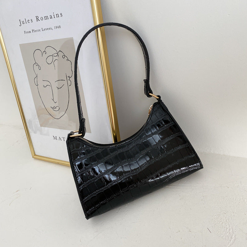 Noir Élégance Croc Baguette