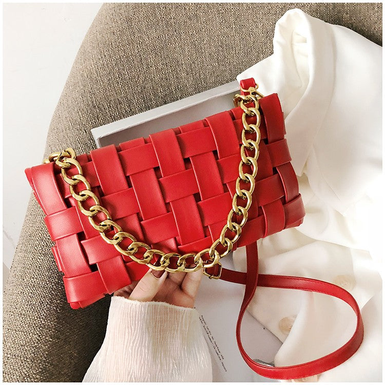 Ivory Élan™ Woven Gold Chain Shoulder Bag