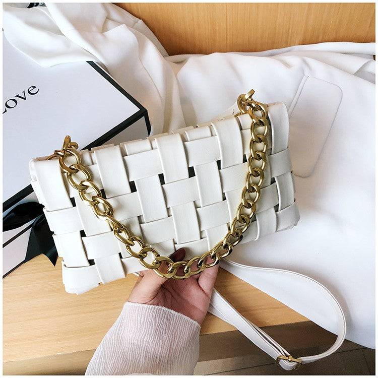 Ivory Élan™ Woven Gold Chain Shoulder Bag