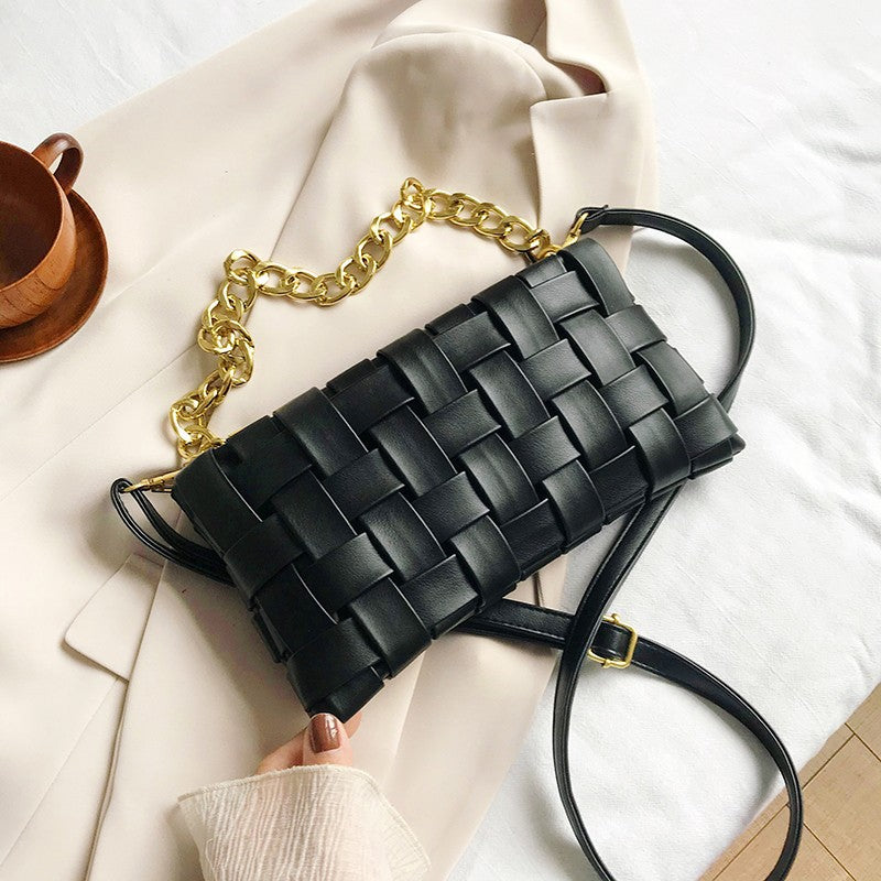 Ivory Élan™ Woven Gold Chain Shoulder Bag