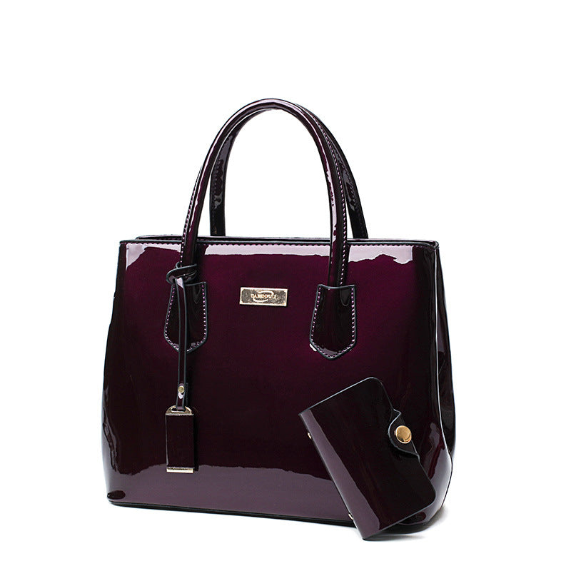 Bordeaux Luxe™ Patent Structured Tote.