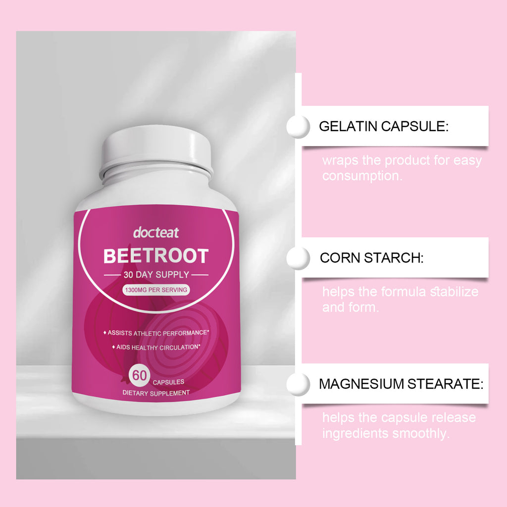 Beet Root Capsules: Beet Root Extract Is Rich In Dietary Fiber