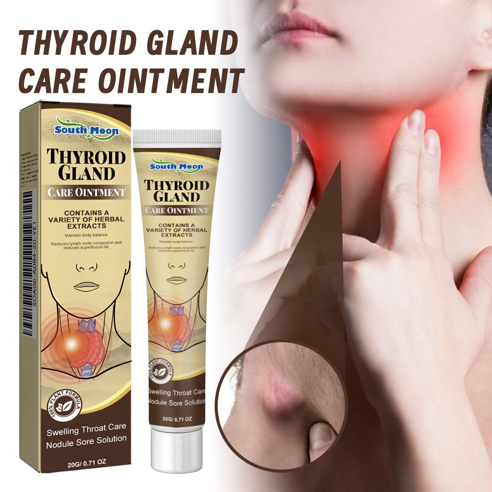 Thyroid Gland Care Ointment. Lymph Repair Cream Relieves Body Health Care