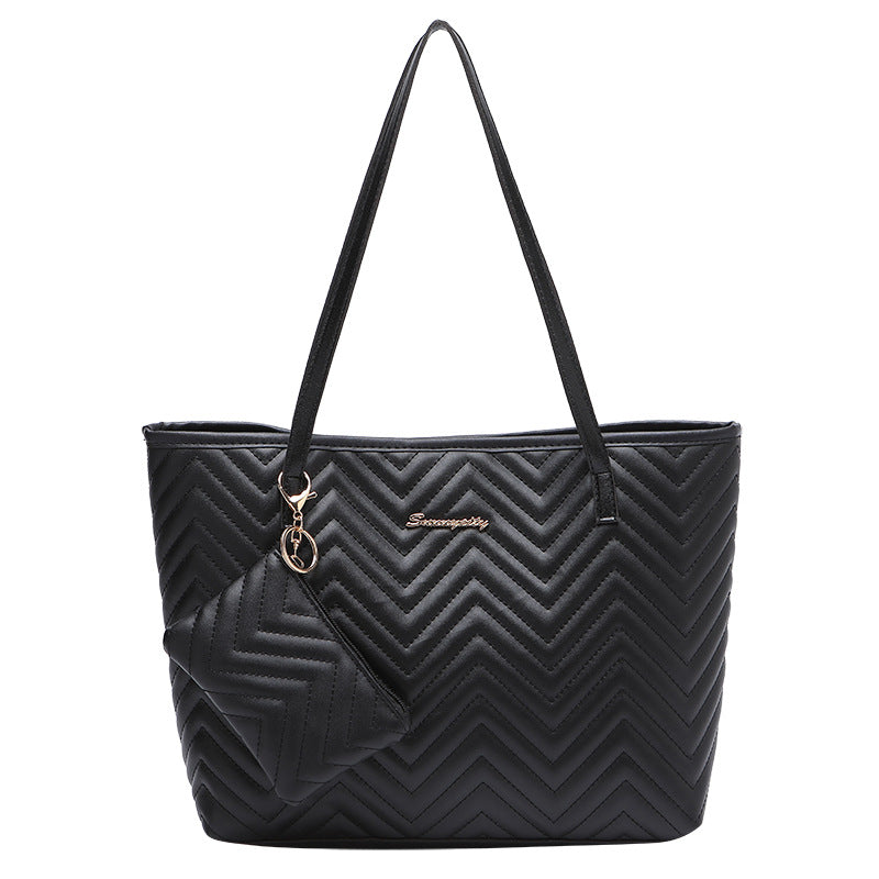 Midnight Chevron Luxe Tote