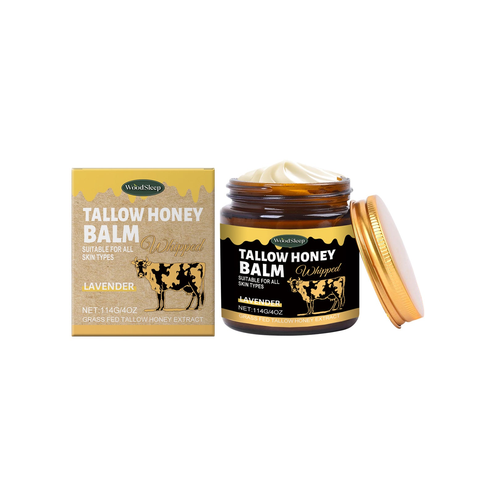 Tallow Honey Balm (Whipped – Lavender) Butter Skin Cream Mild Ingredients