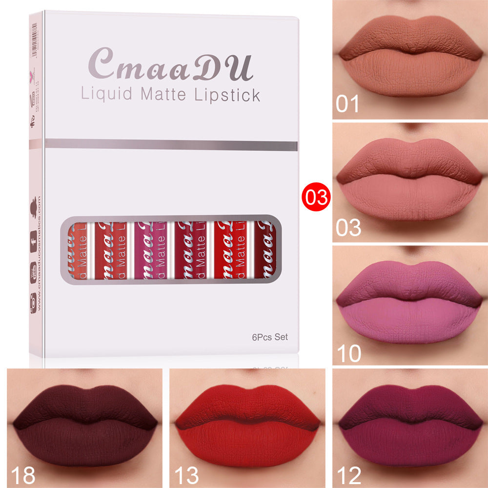 The Velvet Authority Edit™ 6pcs Matte Non-Stick Lip Gloss