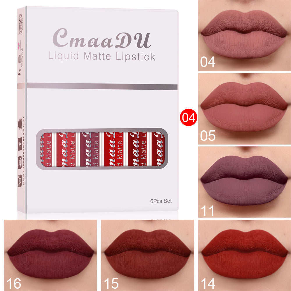 The Velvet Authority Edit™ 6pcs Matte Non-Stick Lip Gloss