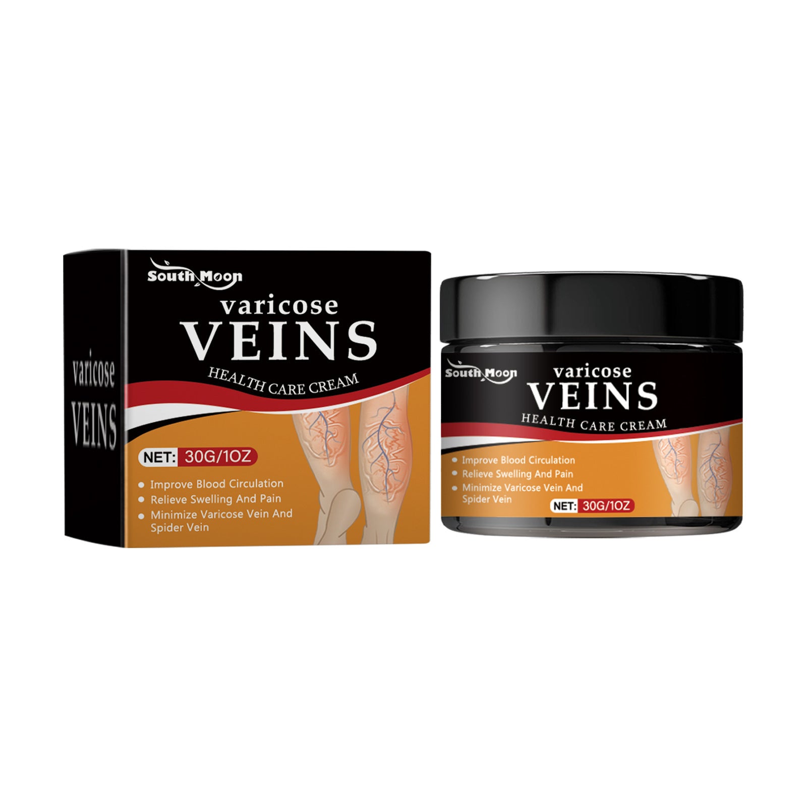 Varicose Veins Health Care Cream / Serum Set (topical leg treatment). Relieve Soreness and Swelling, Flexure, Earthworm Legs, Green Bands, Bulge Repair