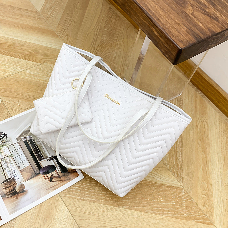 Midnight Chevron Luxe Tote