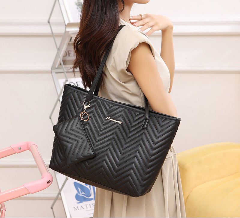 Midnight Chevron Luxe Tote