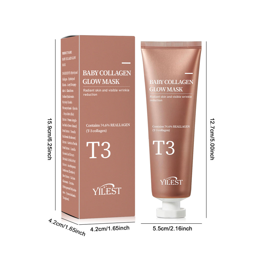 Velvet Renewal Radiance Mask™ T3 Collagen Glow Treatment | Baby Collagen Mask Moisturizing