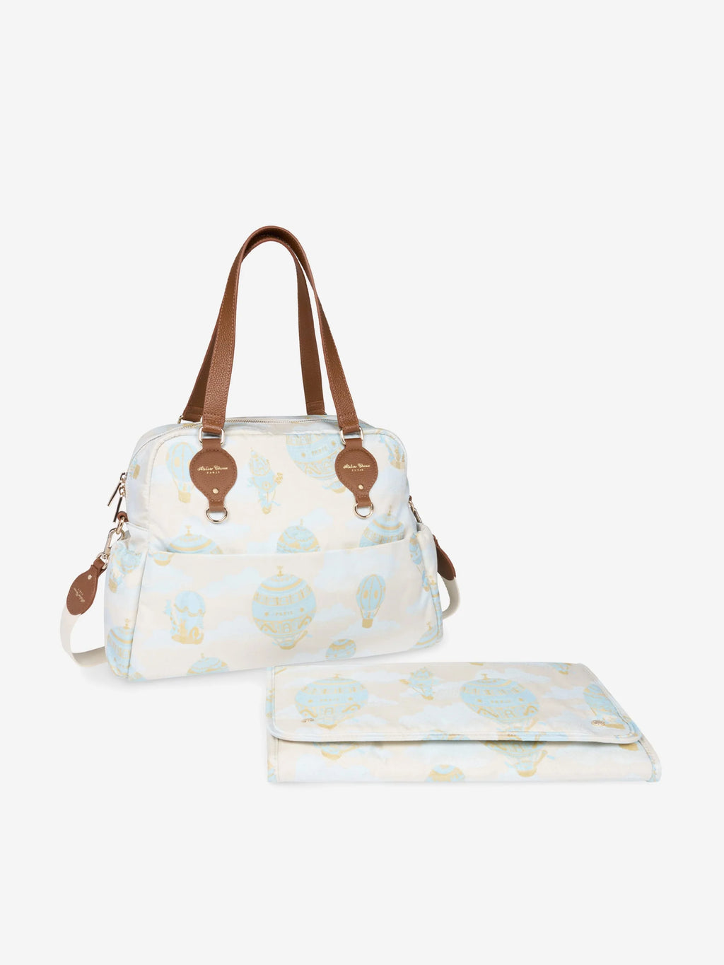 Atelier Choux Paris Changing Bag & Mat Set – Luxury Illustrated Diaper Bag with Matching Travel Mat
