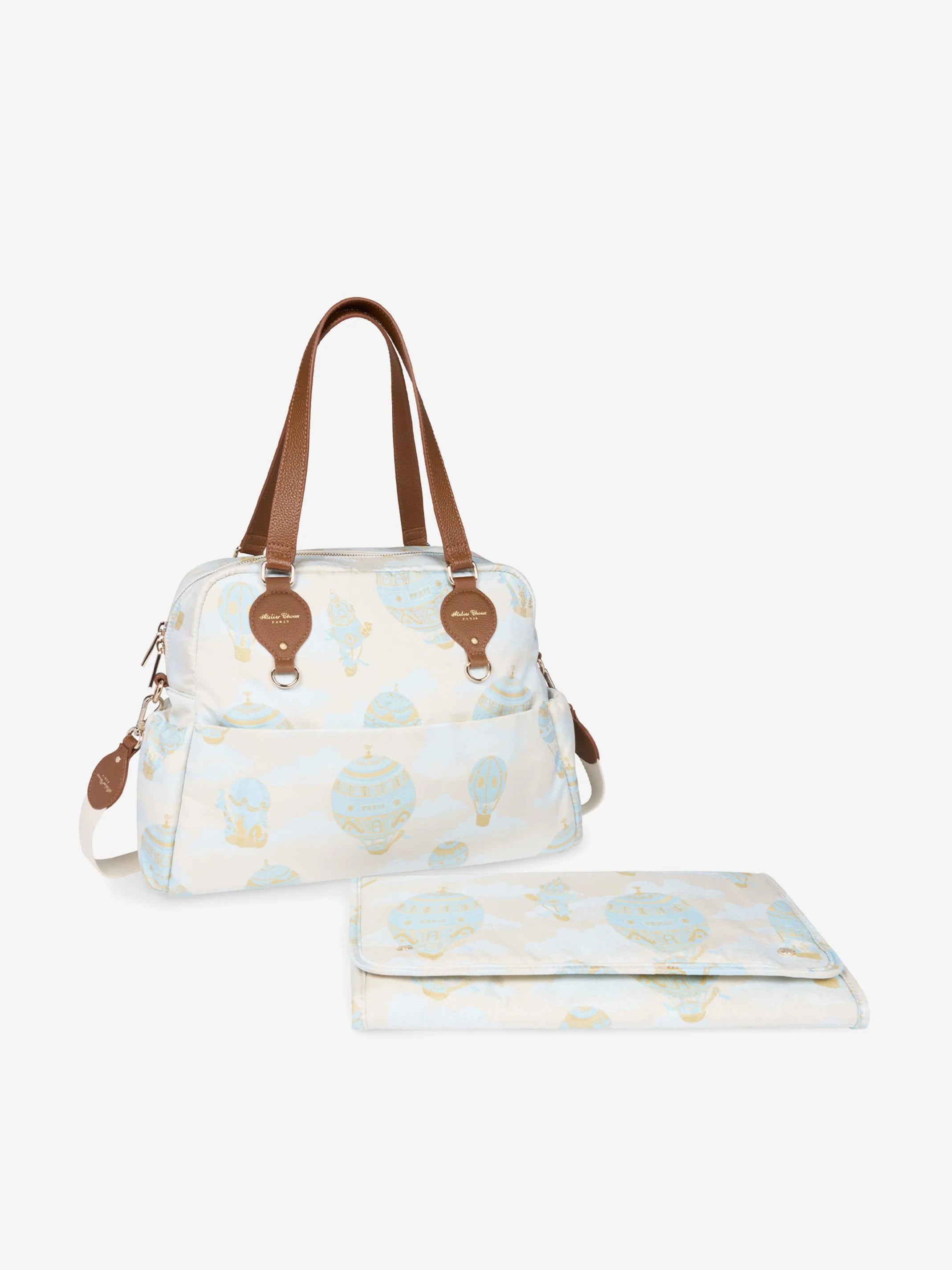 Atelier Choux Paris Changing Bag & Mat Set – Luxury Illustrated Diaper Bag with Matching Travel Mat