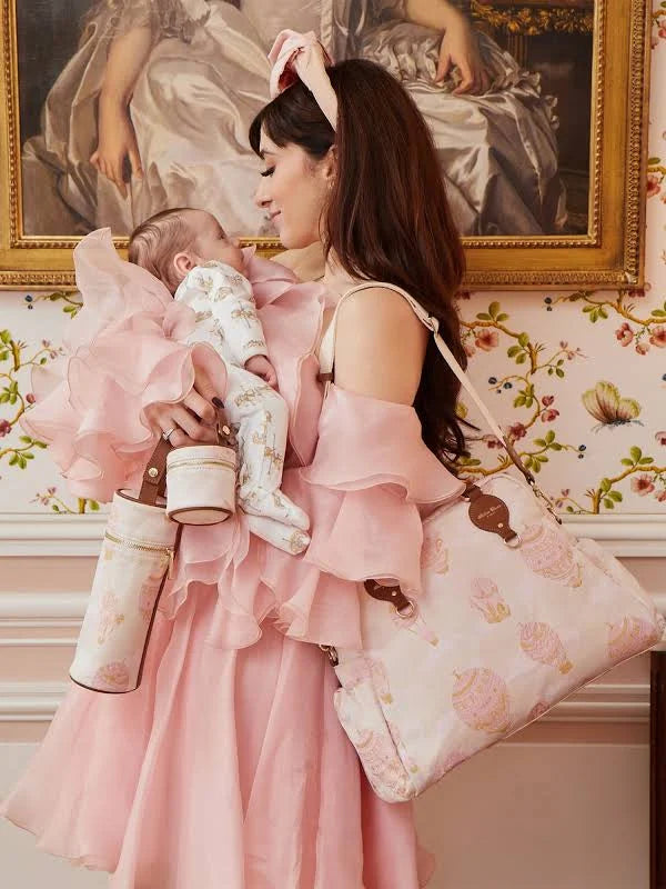 Atelier Choux Changing Bag & Mat Set – Parisian Illustrated Diaper Bag with Matching Travel Mat