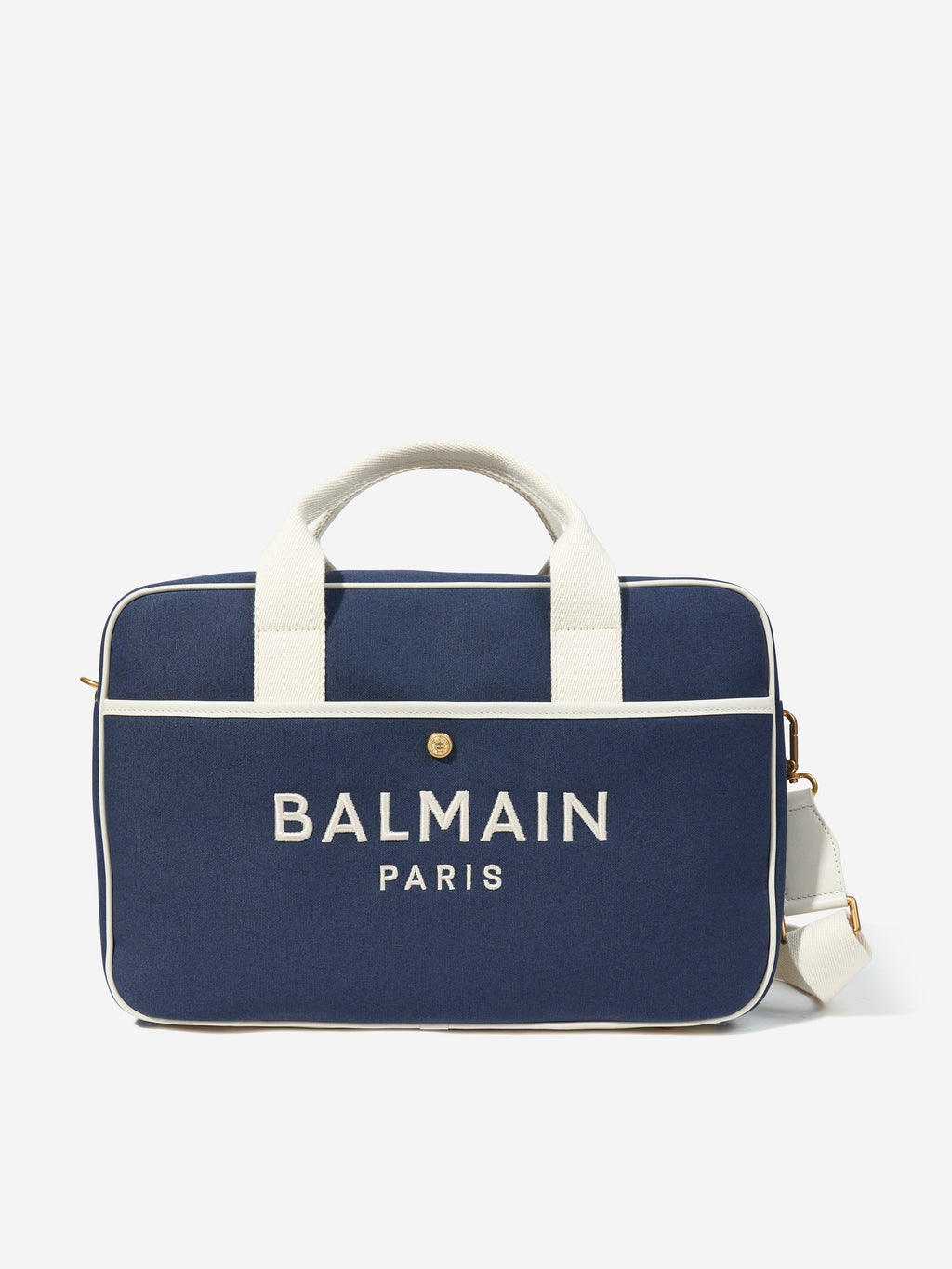 Balmain Baby Logo Changing Bag – Designer Diaper Bag with Contrast Trim & Adjustable Strap