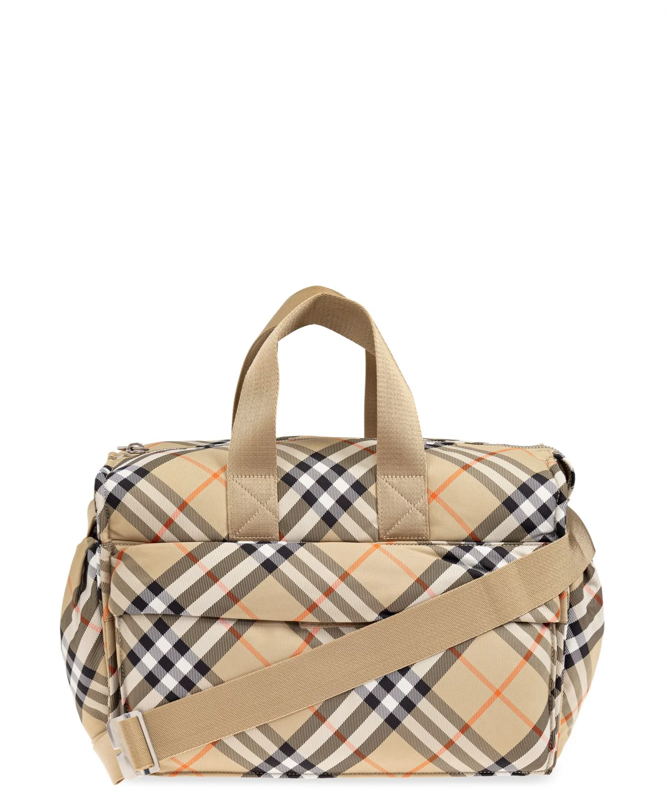 Burberry Baby Changing Bag – Vintage Check Diaper Bag with Adjustable Strap & Matching Pouch