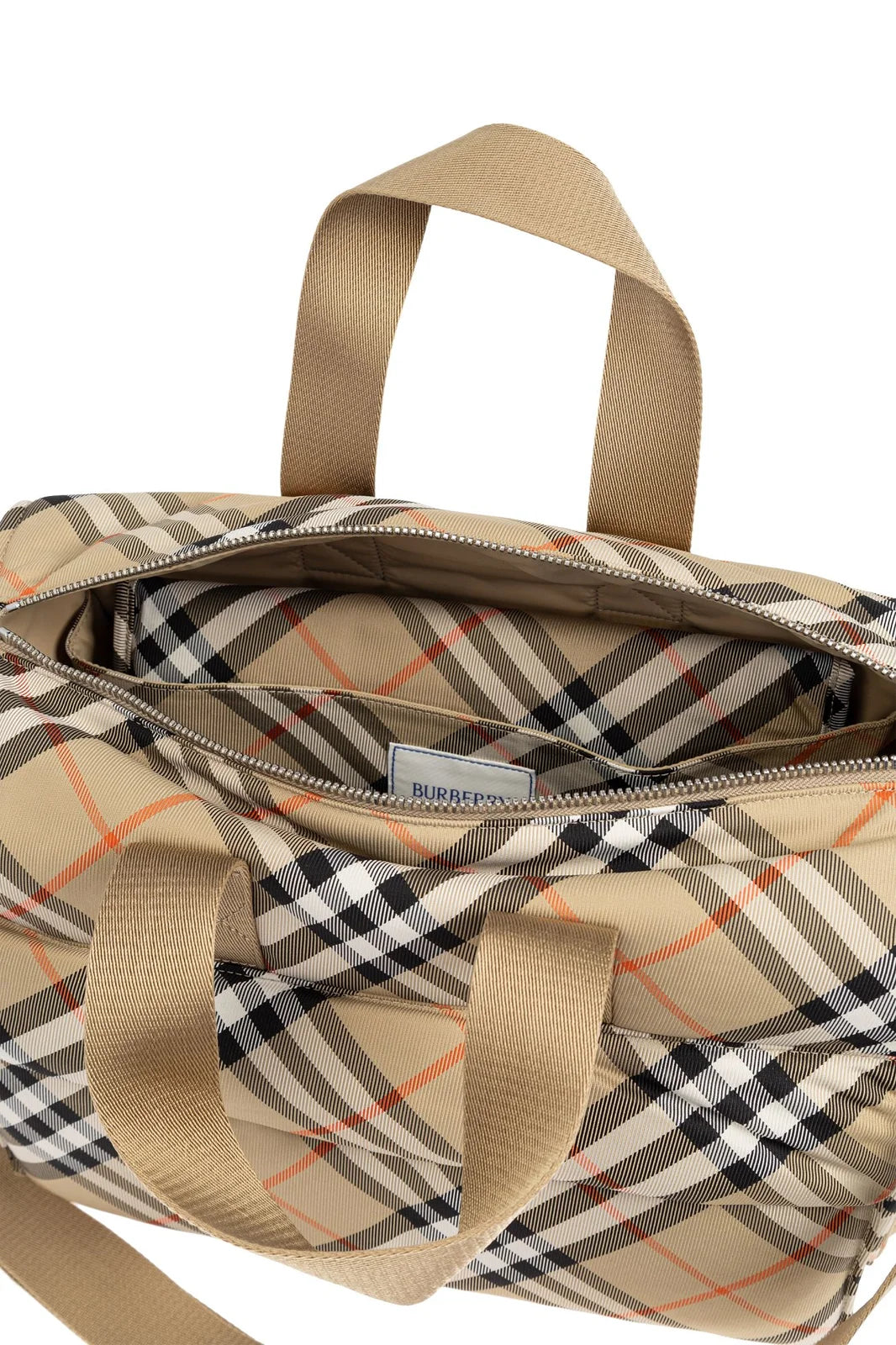 Burberry Baby Changing Bag – Vintage Check Diaper Bag with Adjustable Strap & Matching Pouch