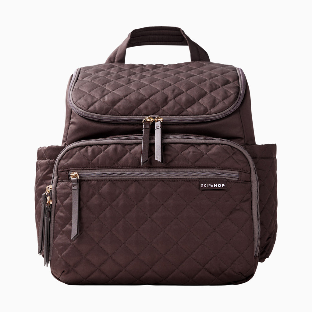 Quilted Baby Backpack – Multi‑Pocket Diaper Bag with Matching Accessory Pouch