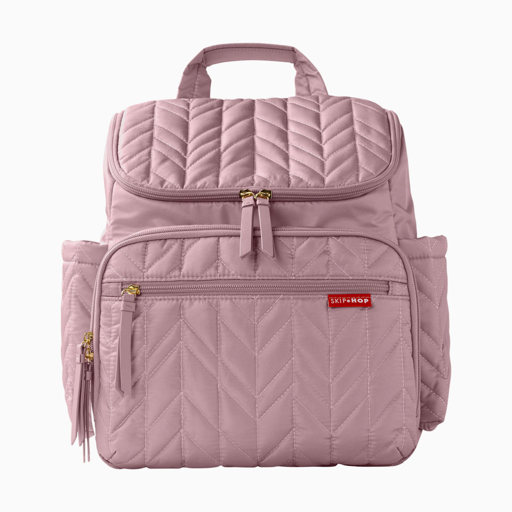 Quilted Baby Backpack – Multi‑Pocket Diaper Bag with Matching Accessory Pouch