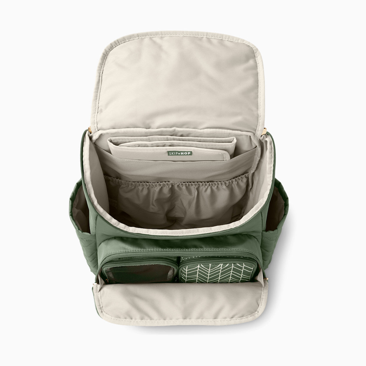 Quilted Baby Backpack – Multi‑Pocket Diaper Bag with Matching Accessory Pouch
