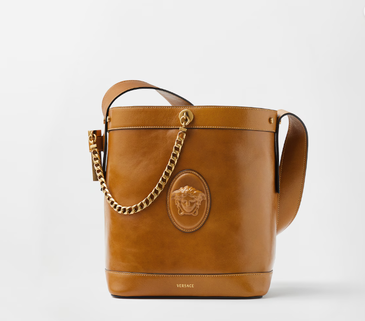 Versace Pivot Bag – Luxury Leather Bucket Bag with Signature Medusa Hardware