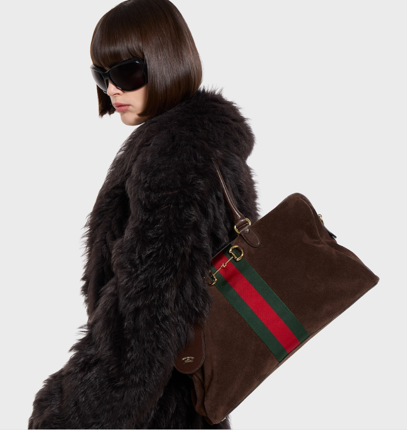 Gucci Borsetto Bag – Luxury Suede & Leather Shoulder Bag with Signature Horsebit Detail
