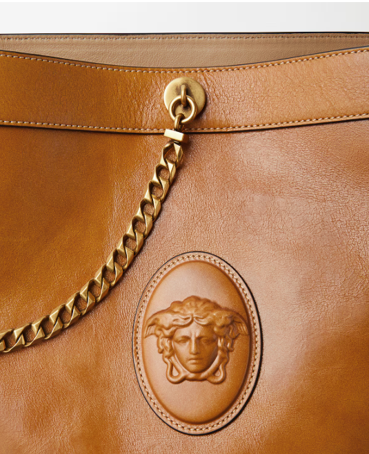 Versace Pivot Bag – Luxury Leather Bucket Bag with Signature Medusa Hardware