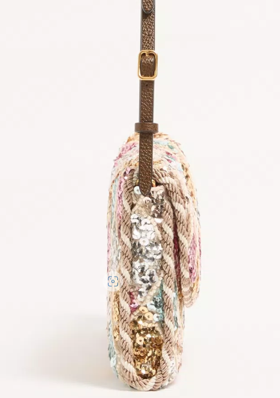 Valentino Garavani DeVain Bag – Sequin Mosaic Shoulder Bag with Signature V‑Logo