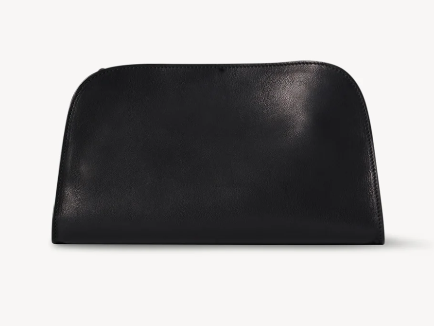 The Row Peggy Clutch – Minimalist Leather Shoulder Clutch with Sleek Modern Silhouette