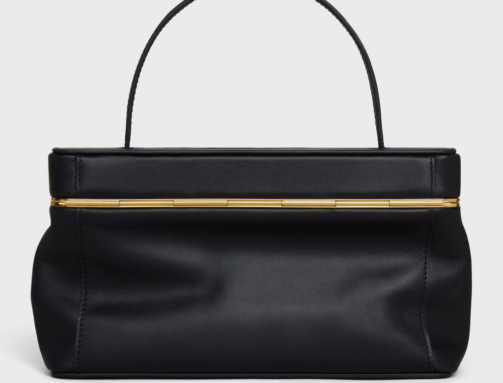 Celine Triomphe Frame Bag – Structured Leather Top‑Handle Bag with Gold Frame & Triomphe Emblem