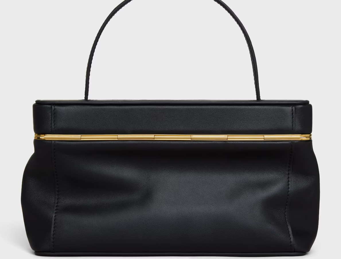 Celine Triomphe Frame Bag – Structured Leather Top‑Handle Bag with Gold Frame & Triomphe Emblem