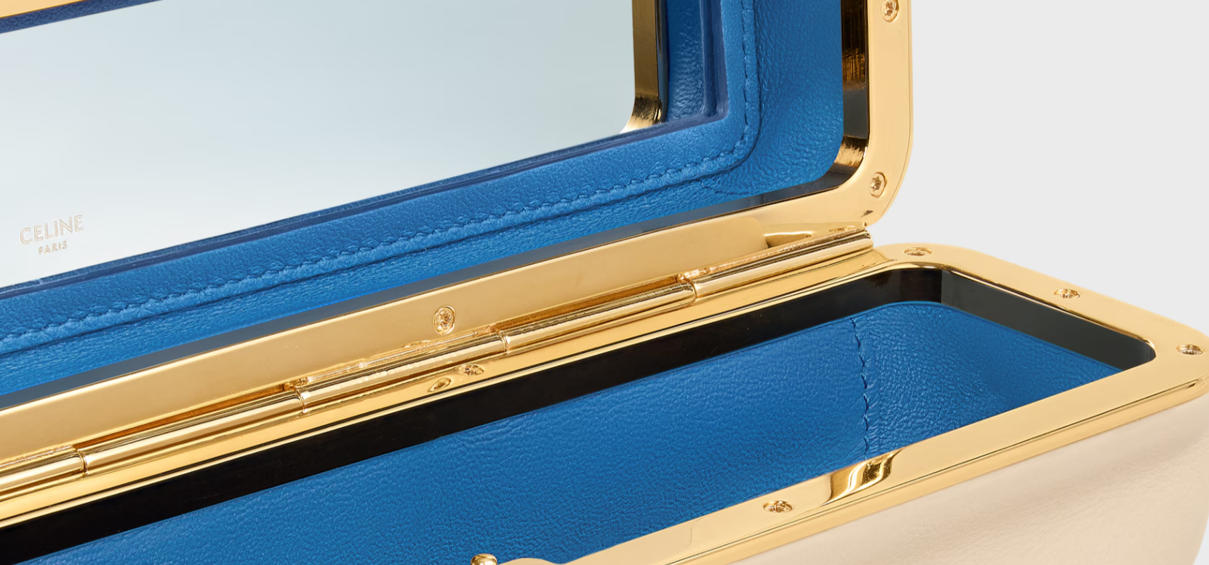 Celine Triomphe Frame Bag – Structured Leather Top‑Handle Bag with Gold Frame & Triomphe Emblem
