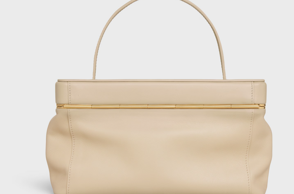 Celine Triomphe Frame Bag – Structured Leather Top‑Handle Bag with Gold Frame & Triomphe Emblem