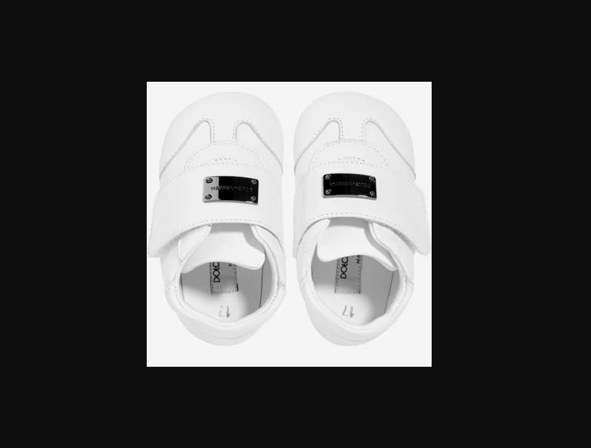 Dolce & Gabbana Baby Leather Pre‑Walker Trainers – Designer Infant Shoes with Logo Strap