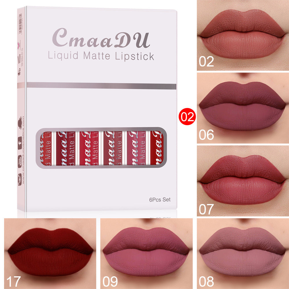 The Velvet Authority Edit™ 6pcs Matte Non-Stick Lip Gloss