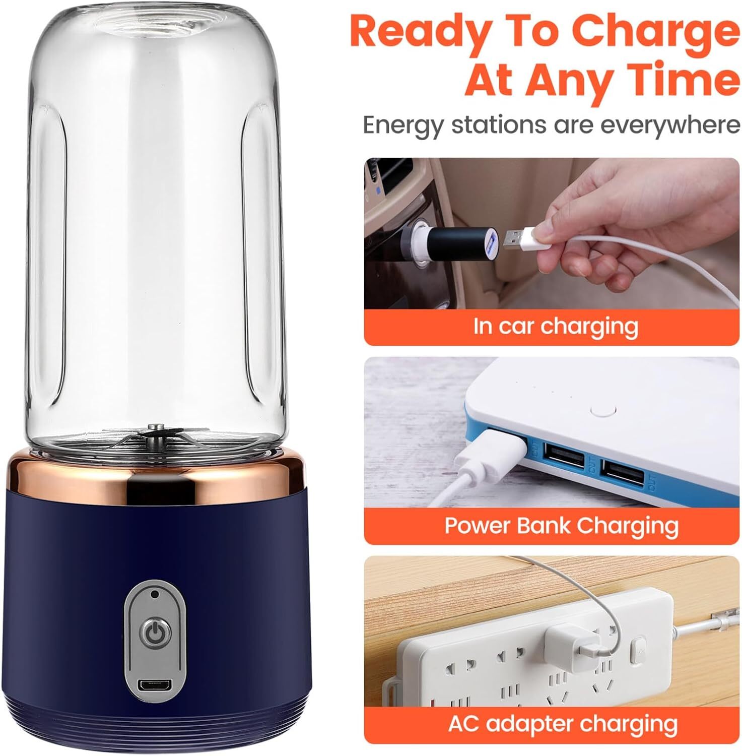 Rechargeable Electric Fruit Juice Maker Portable Blender Smoothie Juicer Machine