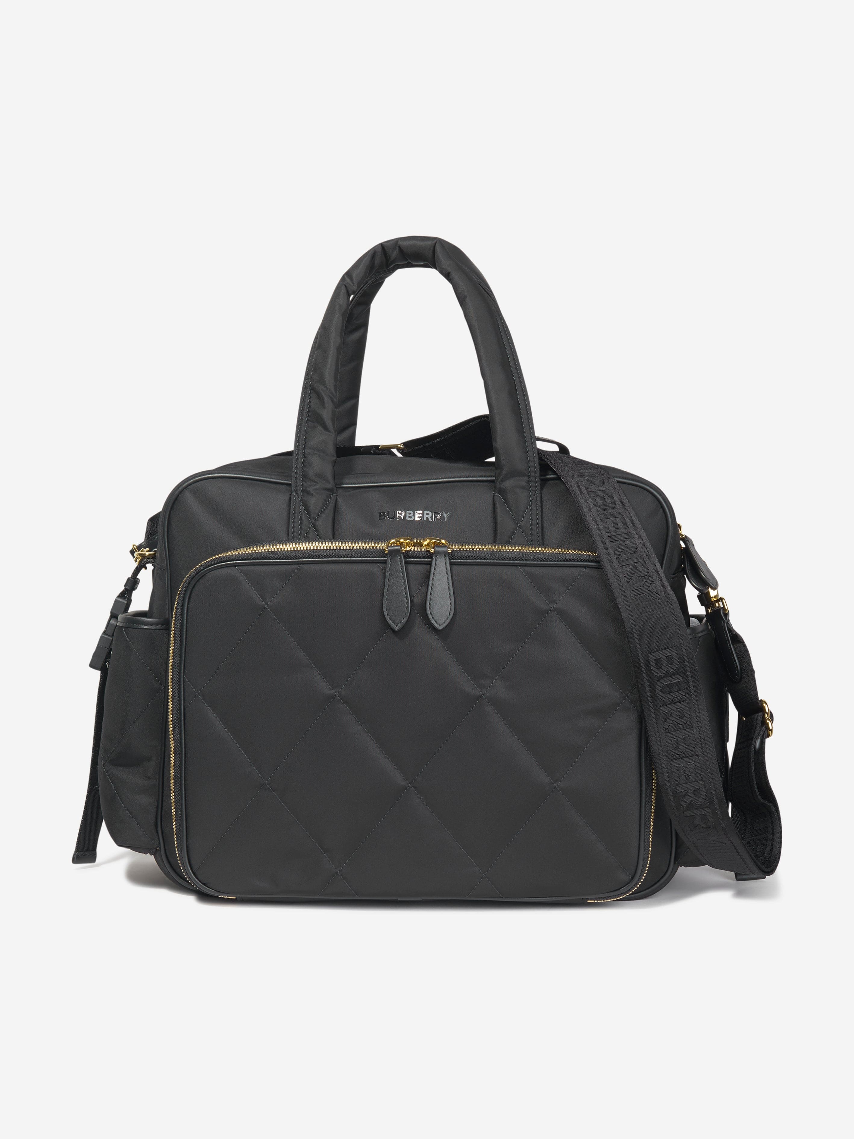 Burberry Baby Quilted Changing Bag – Nylon Diaper Bag with Adjustable Logo Strap & Multi‑Pocket Design