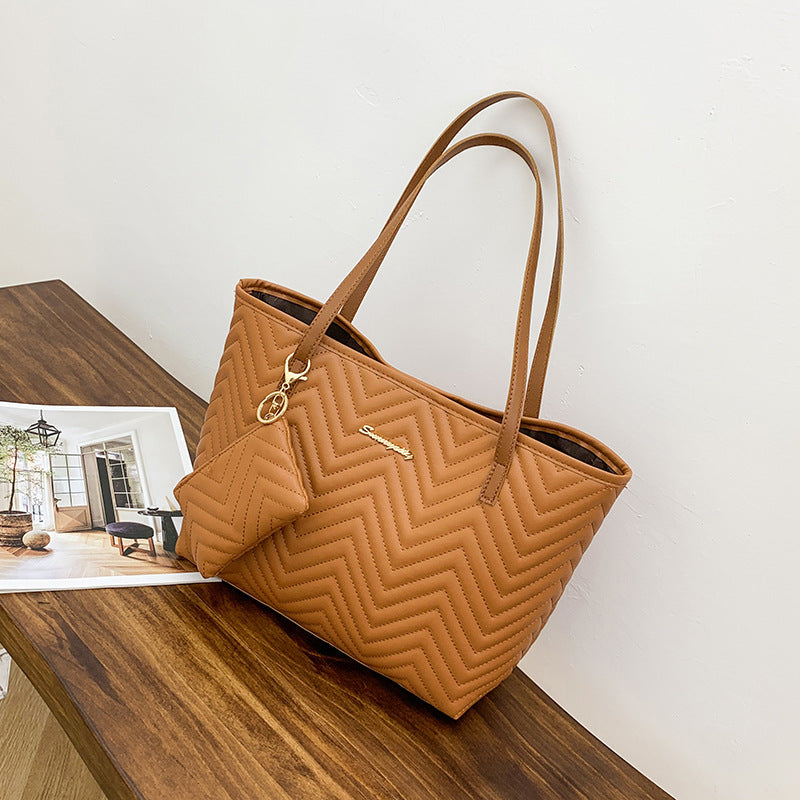 Midnight Chevron Luxe Tote