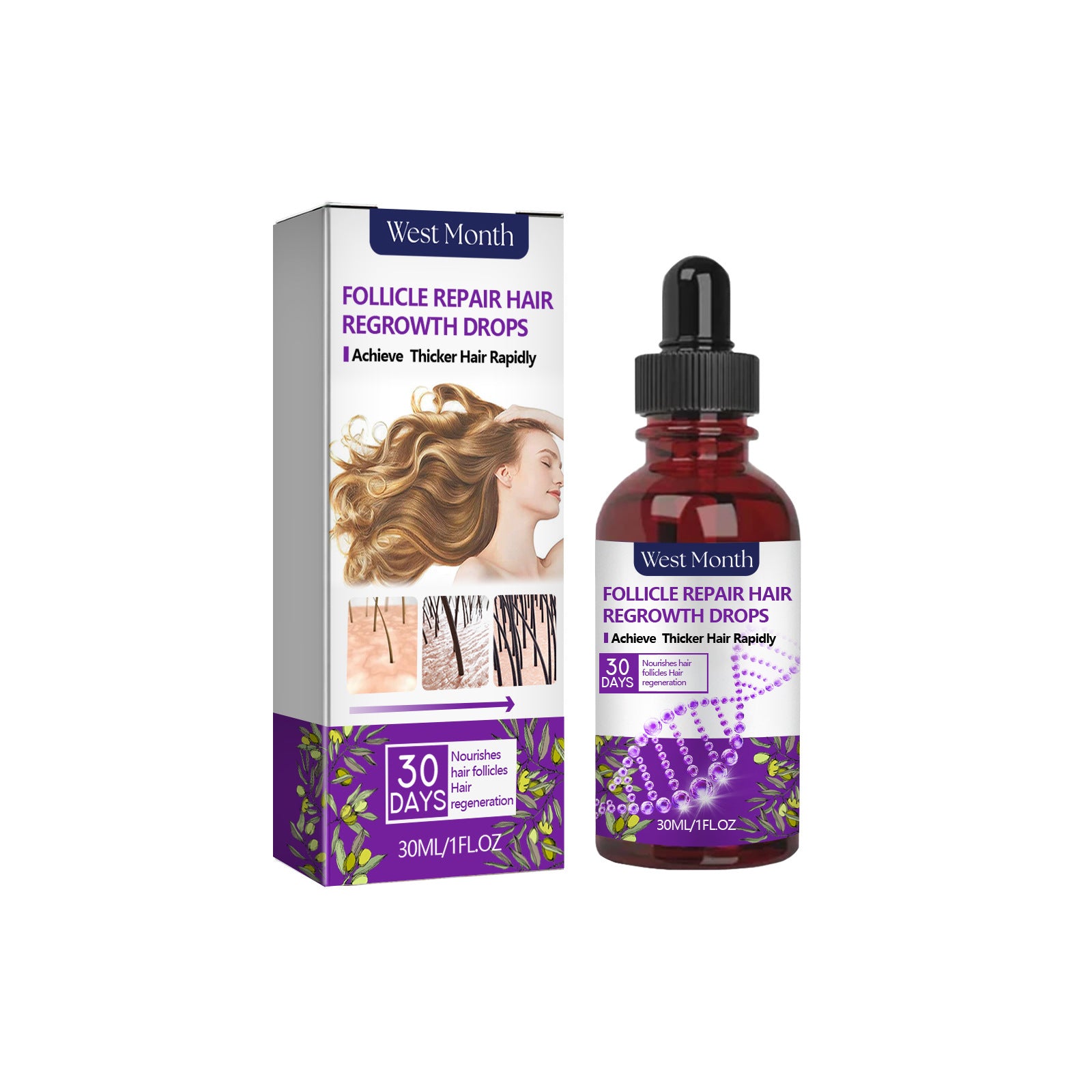 Crown Revival Elixir™ Follicle Support &amp; Density-Enhancing Hair Serum | Thick Hair Anti-fall Strong Hair Fixing Serums