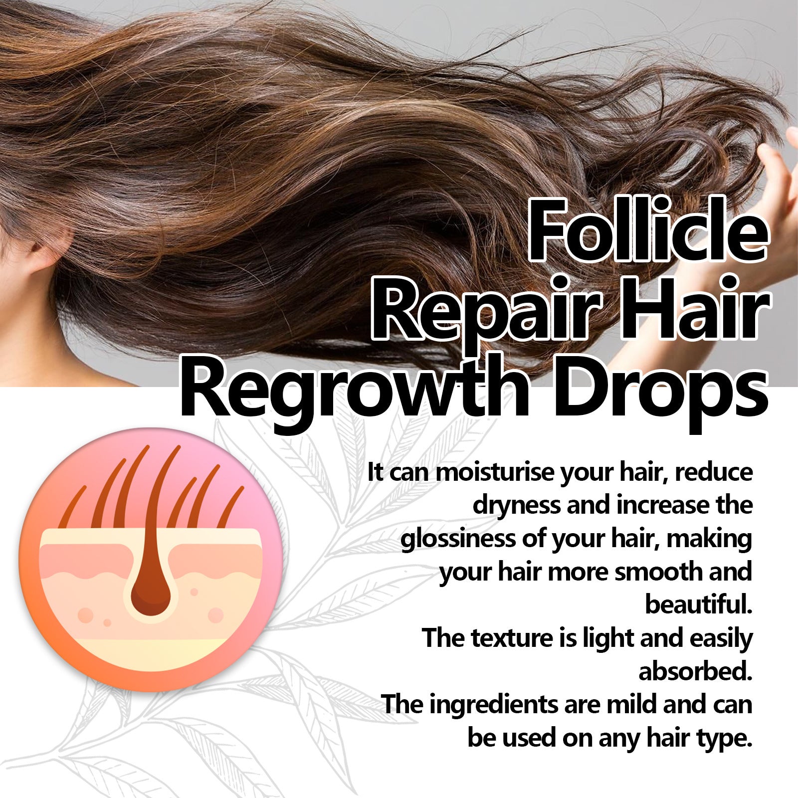 Crown Revival Elixir™ Follicle Support &amp; Density-Enhancing Hair Serum | Thick Hair Anti-fall Strong Hair Fixing Serums
