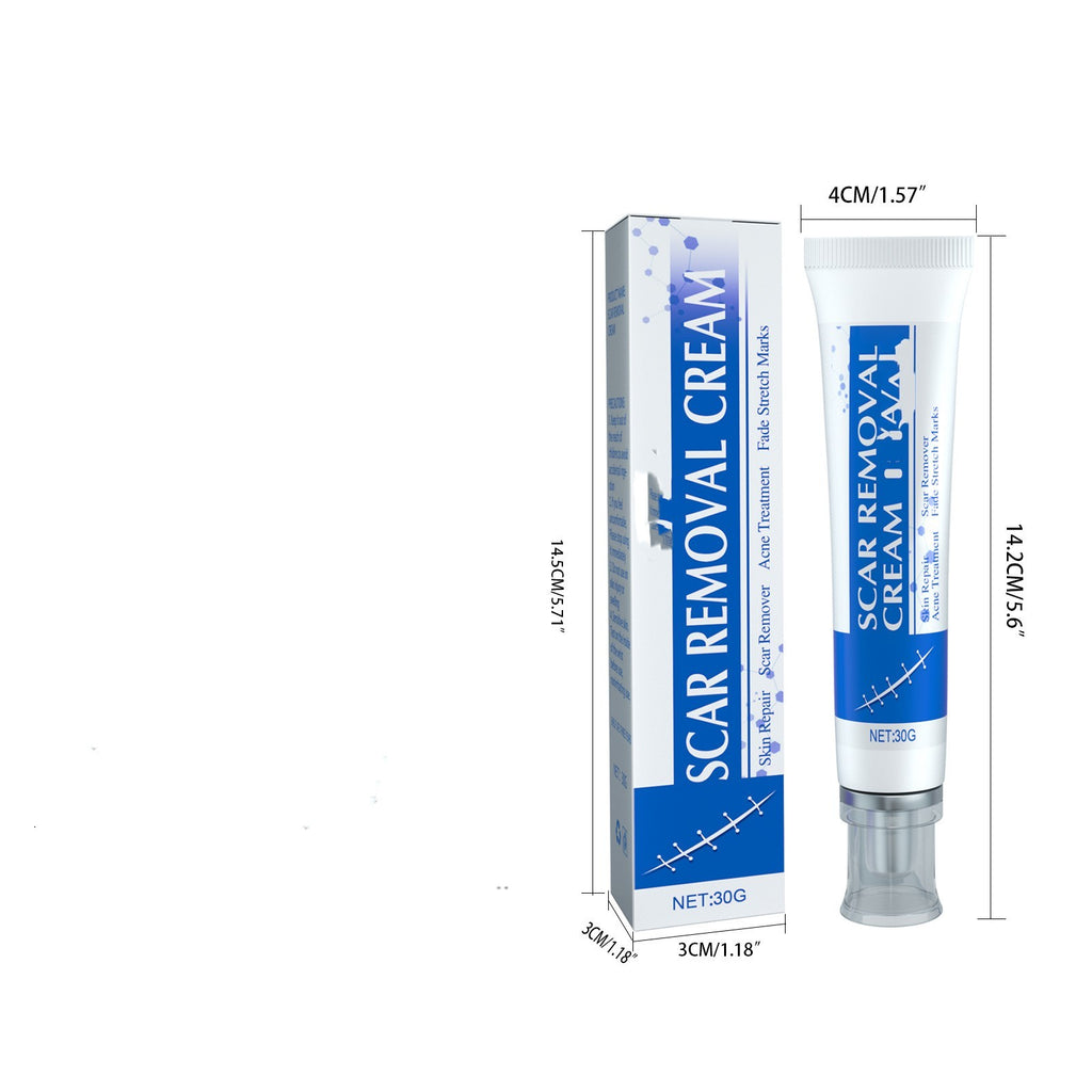 Scar Removal Cream (30g) — positioned for scar appearance improvement and skin smoothing.Scar To Lighten Surgical, Trauma Smooth And Tighten Skin Repair Cream