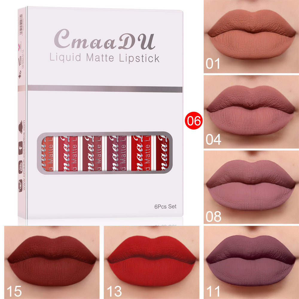 The Velvet Authority Edit™ 6pcs Matte Non-Stick Lip Gloss